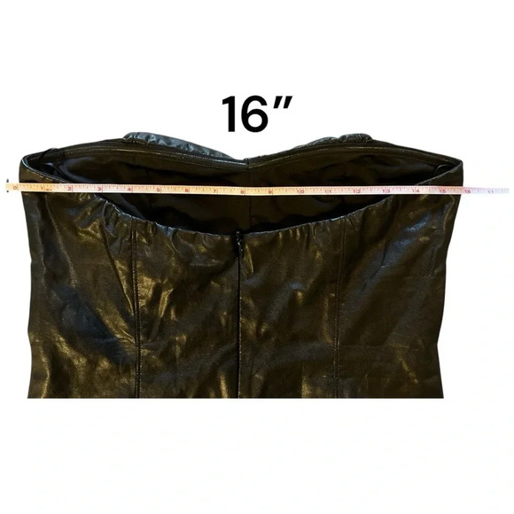 Cotton Candy LA Black Vegan Leather Fit and Flare Dress Size S - Picture 7 of 13